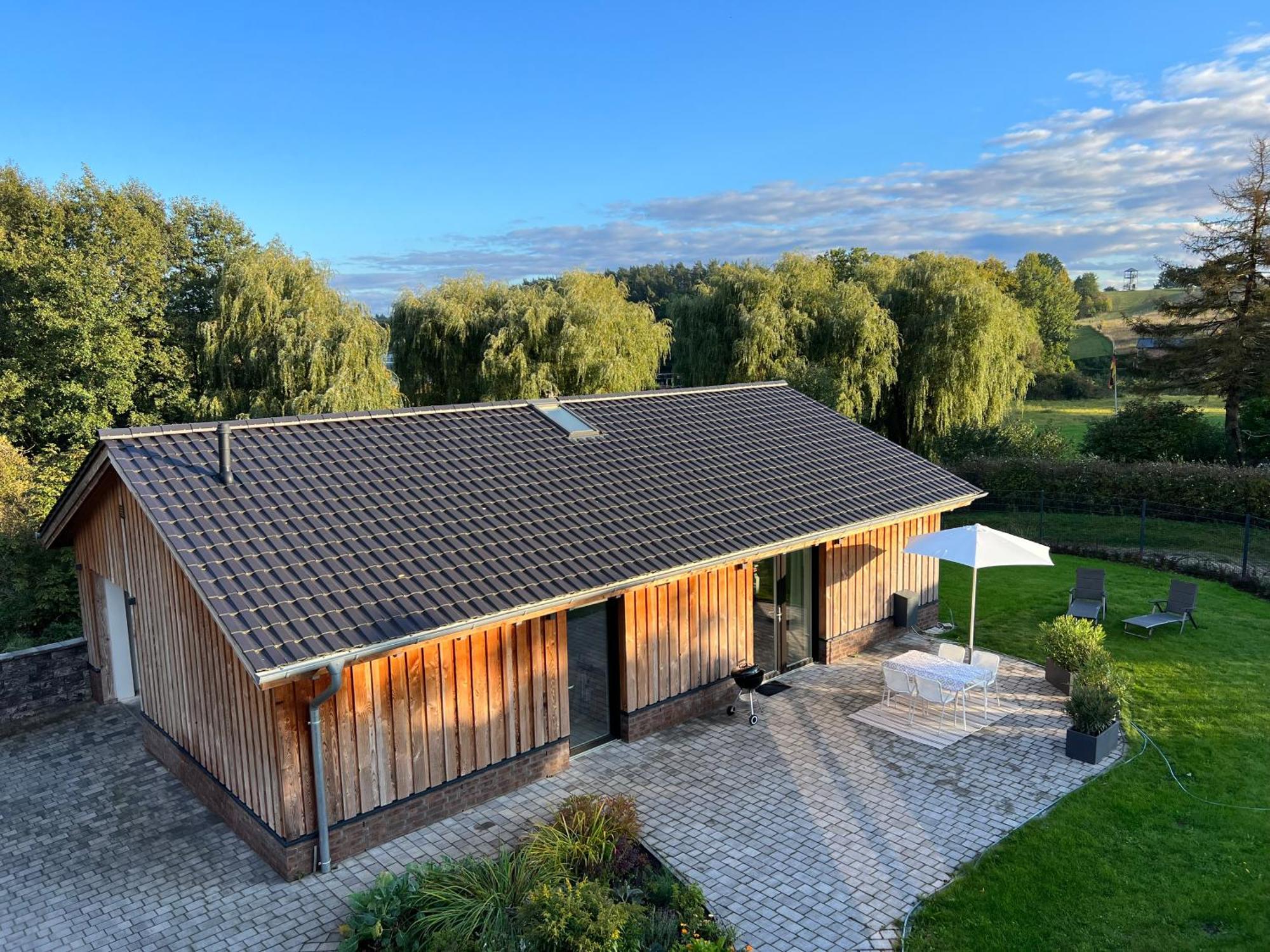 Ferienhaus Auszeit Mit Sauna Schwarz Exteriör bild